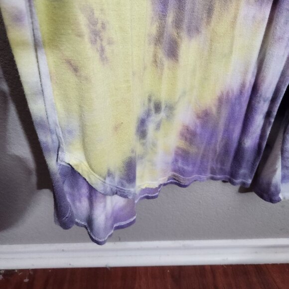 21 Saints Jumpsuit Womens Small Spaghetti Straps Tie-Dye Purple Yellow - Picture 6 of 15